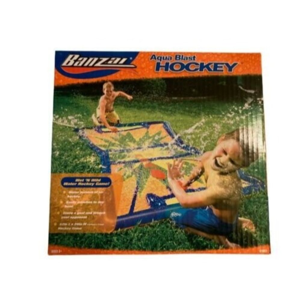 Banzai Aqua Blast Hockey Game Water Pad Version Of Air Hockey